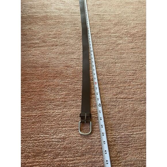 Old Navy Brown Bonded Leather Belt L 42in Metal Buckle Made in Guatemala - Picture 3 of 6